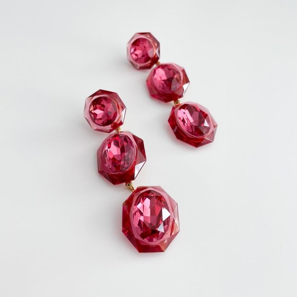 J. Crew Jewelry - J. Crew Sparkly Drop Earrings (Fuschia)